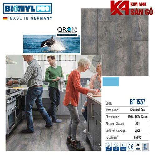 Sàn Gỗ Công Nghiệp Đức 12MM BINYL-1537